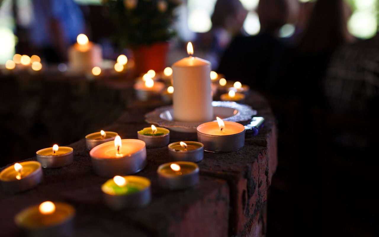 Flaming candles